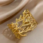 ⁦سوار (إسورة) "الشُعب المرجانية" الذهبي العريض⁩ - الصورة ⁦2⁩